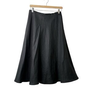 Max Mara 100% Linen Wrap Skirt A-Line Midi Minimalist Luxury Italy EU38 US 8